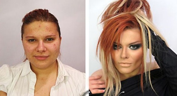 girls with and without makeup 3 1 Girls With and Without Makeup (64 photos)