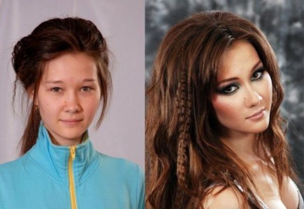 girls with and without makeup 3 4 Girls With and Without Makeup (64 photos)