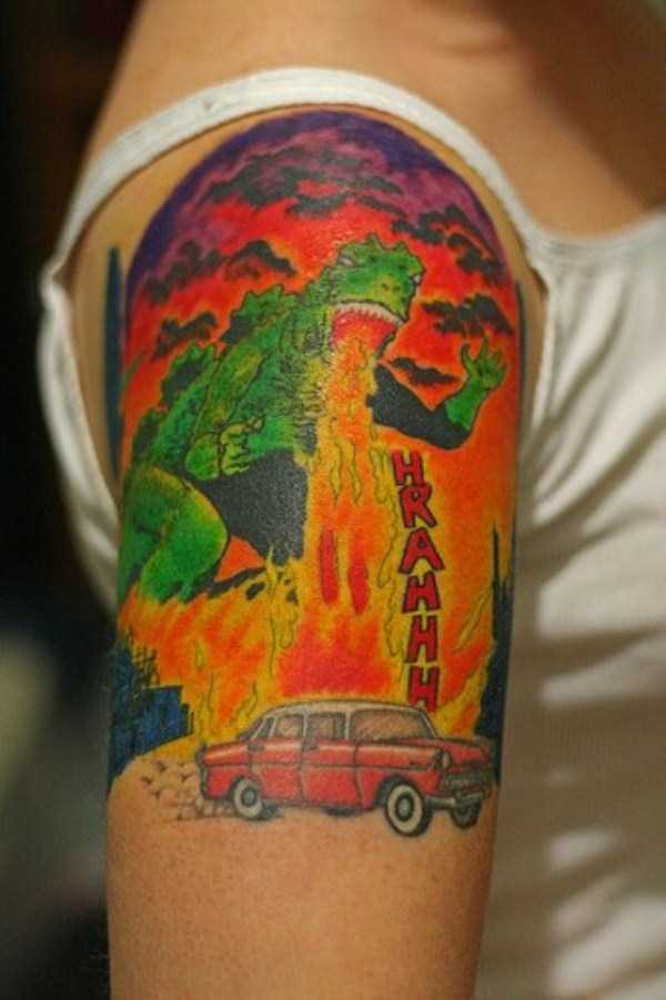 30 Seriously Good Godzilla Tattoos 30 Photos KLYKER