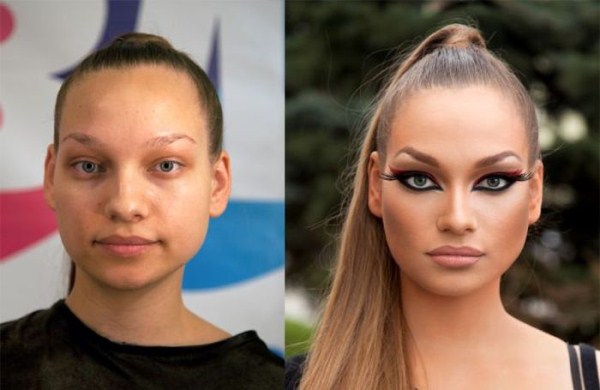 Girls With and Without Makeup (64 photos)