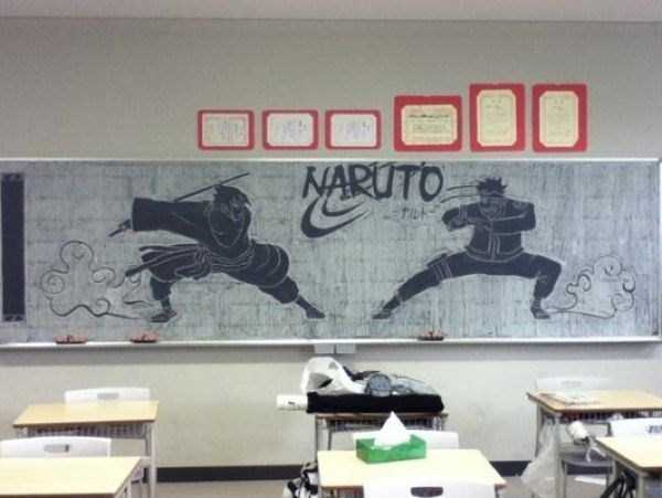 japanese students chalkboard art 6