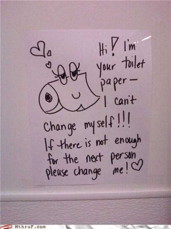 hilarious bathroom signs and notes 1