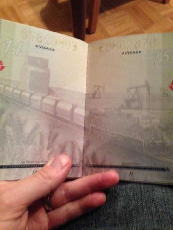 new canadian passport under ultraviolet light 5