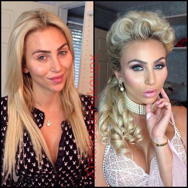 Playboy Models Before and After Applying Makeup (18 photos)