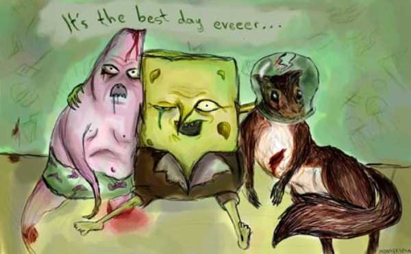 bizarre weird spongebob fan art 10