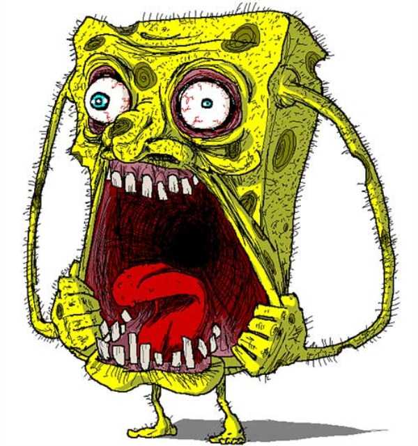 bizarre weird spongebob fan art 11