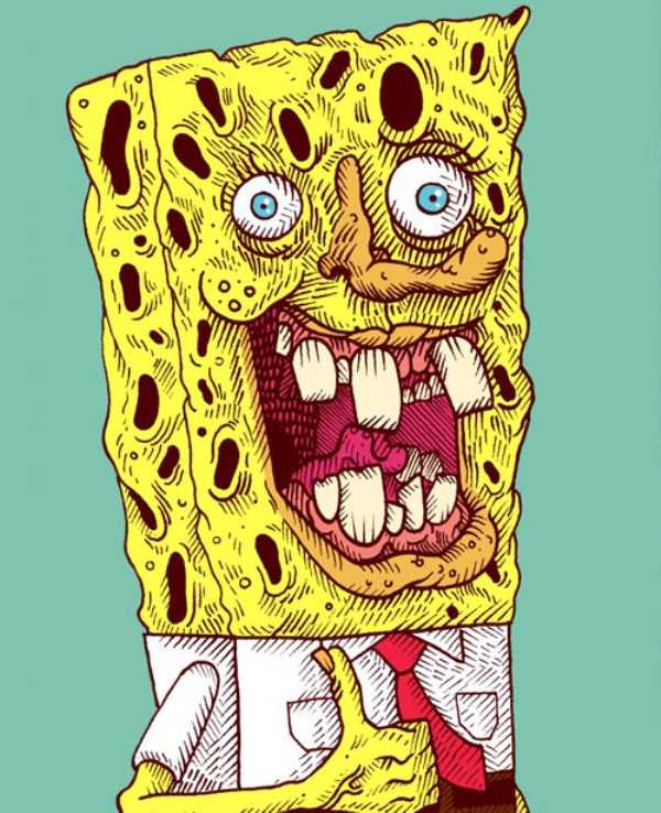 bizarre weird spongebob fan art 22