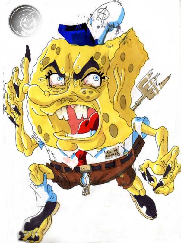 bizarre weird spongebob fan art 6