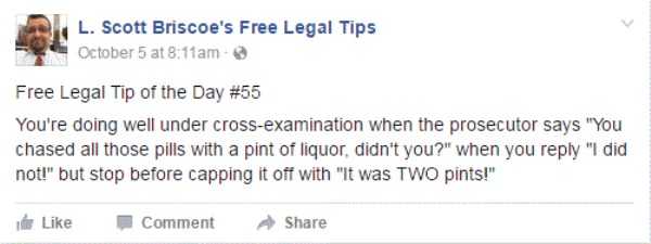 lawyer L Scott Briscoe funny tips 13