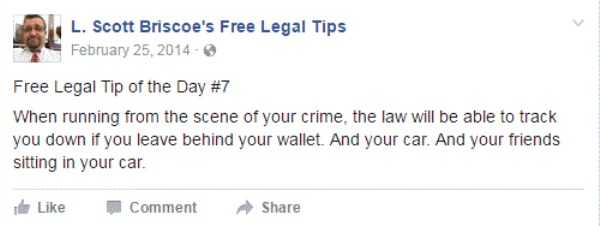 lawyer L Scott Briscoe funny tips 14