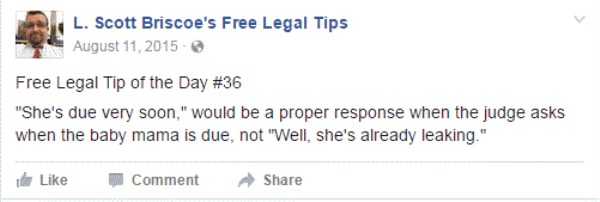 lawyer L Scott Briscoe funny tips 50