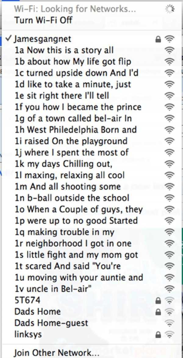 31 Genius WiFi Names (31 photos)