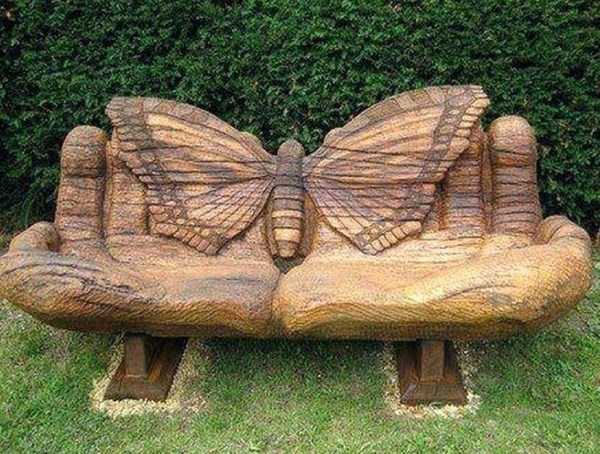 handcrafted log benches 15