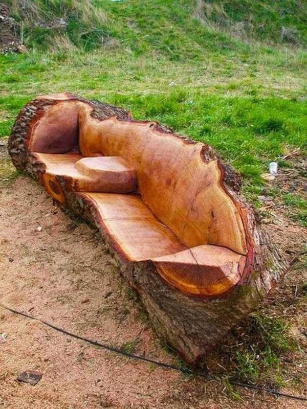 handcrafted log benches 3