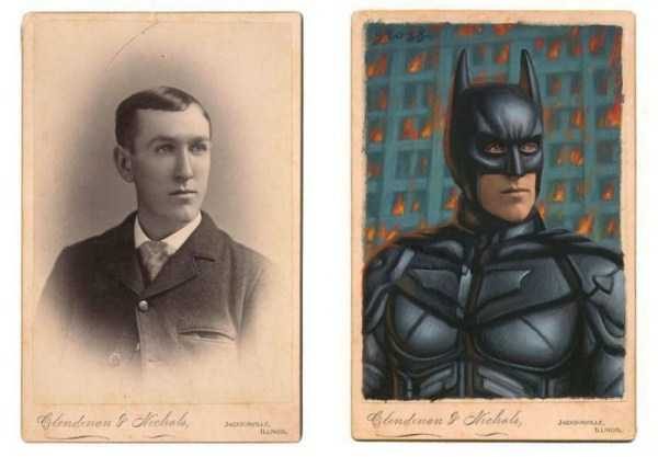 vintage portraits superheroes 18 600x417 Vintage Portraits Turned Into Comic Book And Movie Characters (72 photos)