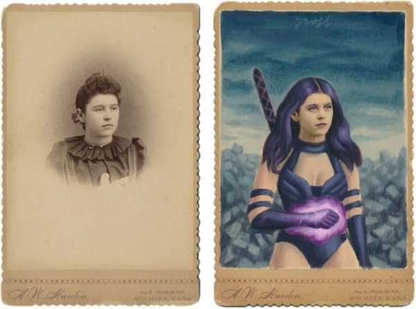 vintage portraits superheroes 35 600x446 Vintage Portraits Turned Into Comic Book And Movie Characters (72 photos)