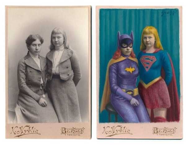 Vintage Portraits Turned Into Comic Book And Movie Characters (72 photos)
