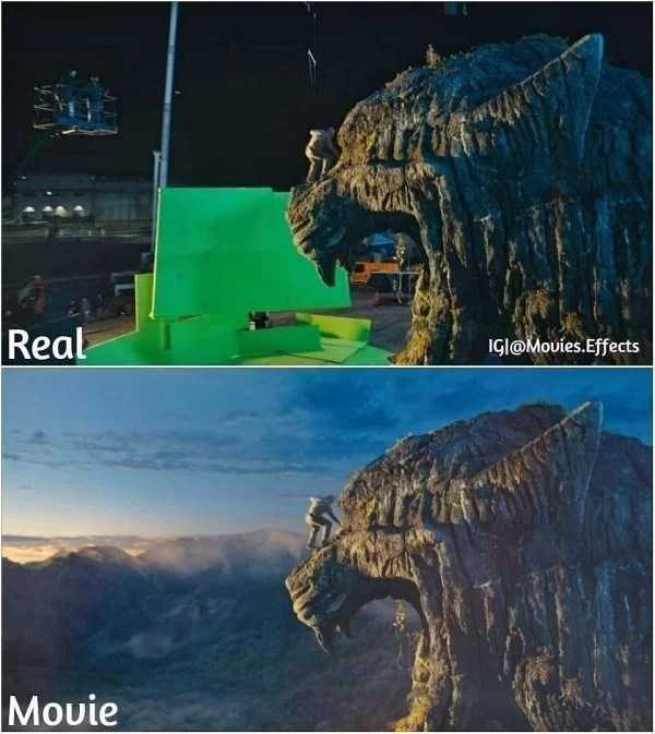 35 Movie Scenes With And Without CGI (35 photos)