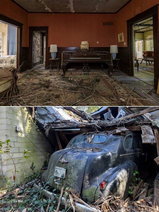 The Abandoned House of an Antique Car Collector (37 photos)