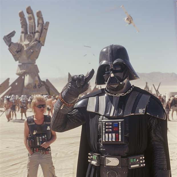 AI Blends Star Wars with Burning Man (22 photos)