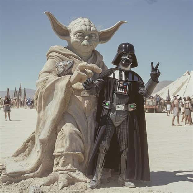AI Blends Star Wars with Burning Man (22 photos)