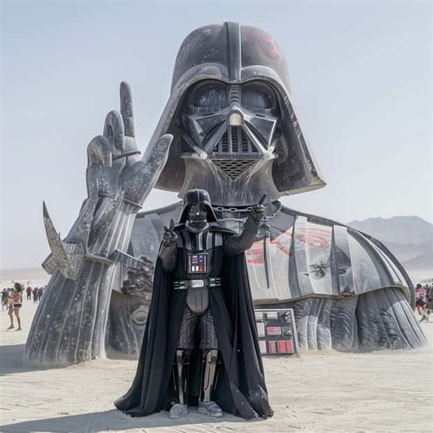 AI Blends Star Wars with Burning Man (22 photos)