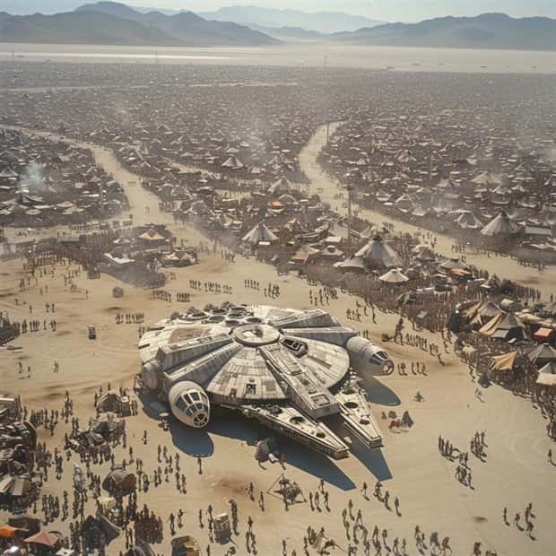 AI Blends Star Wars with Burning Man (22 photos)