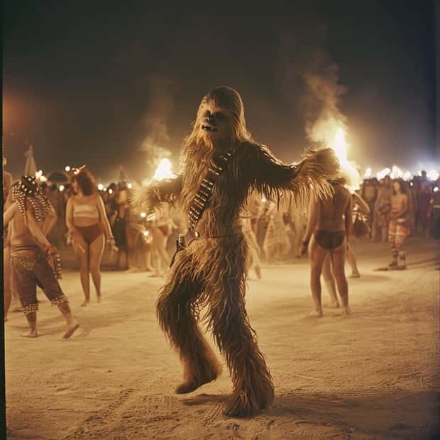 AI Blends Star Wars with Burning Man (22 photos)