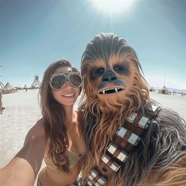 AI Blends Star Wars with Burning Man (22 photos)
