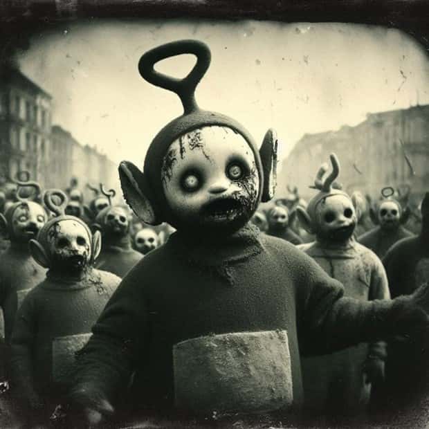 horror Teletubbies 19 Dystopian Teletubbies Horror by AI (22 photos)