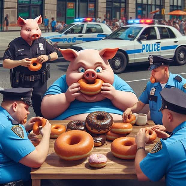 AI Generated Images of Cops Devouring Donuts (23 photos)
