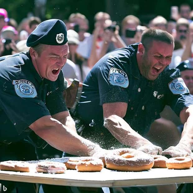 AI Generated Images of Cops Devouring Donuts (23 photos)