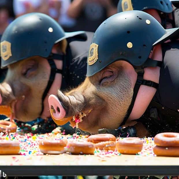 AI Generated Images of Cops Devouring Donuts (23 photos)