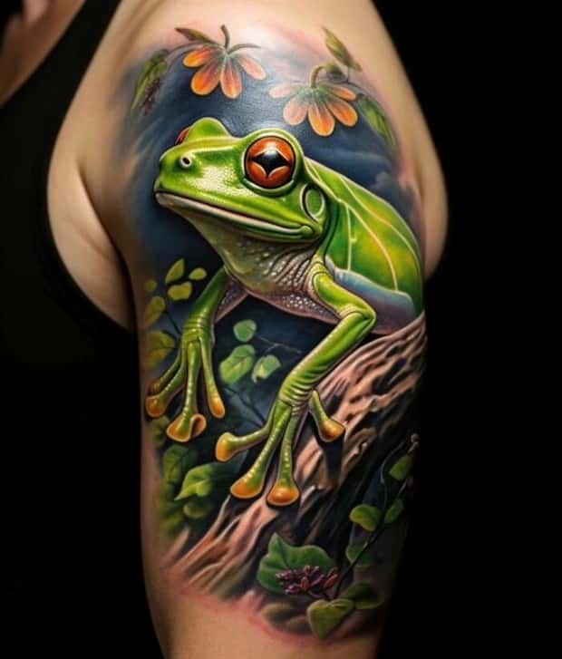 31 Great Frog Themed Tattoos (31 photos)