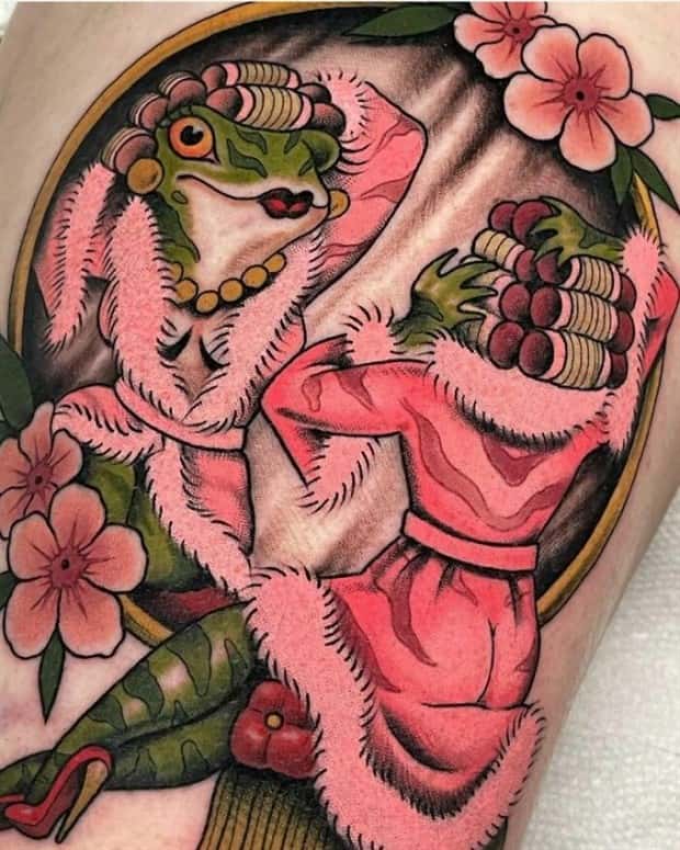 31 Great Frog Themed Tattoos (31 photos)