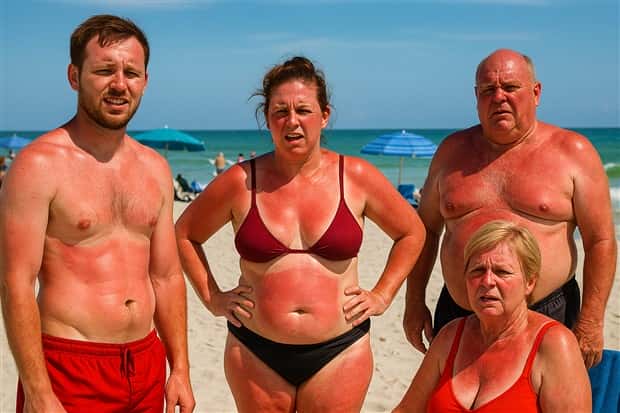Florida Sunburn Contest Photos Made by AI (10 photos)