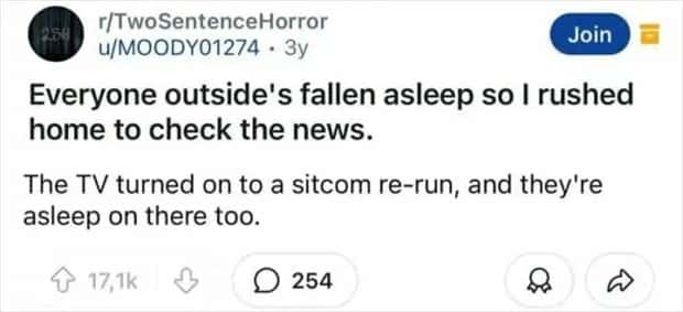 two sentence horror stories 1 Two Sentence Horror Tales to Keep You Up (45 photos)