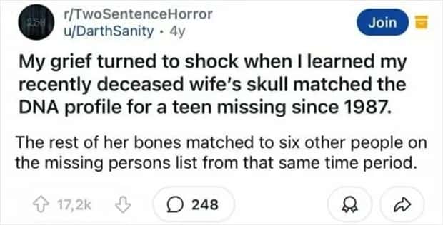 two sentence horror stories 16 Two Sentence Horror Tales to Keep You Up (45 photos)