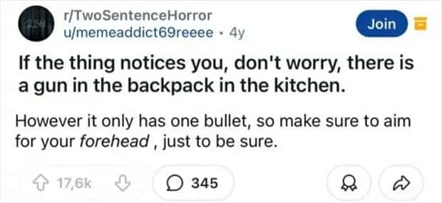 two sentence horror stories 24 Two Sentence Horror Tales to Keep You Up (45 photos)