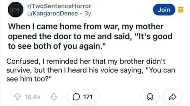 two sentence horror stories 30 Two Sentence Horror Tales to Keep You Up (45 photos)