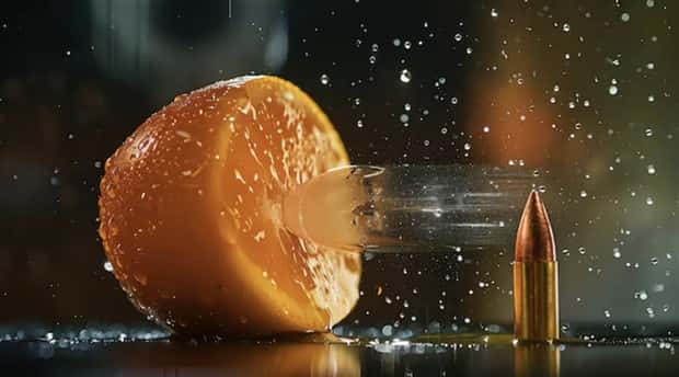 23 Stills of Bullets Penetrating Items (23 photos)
