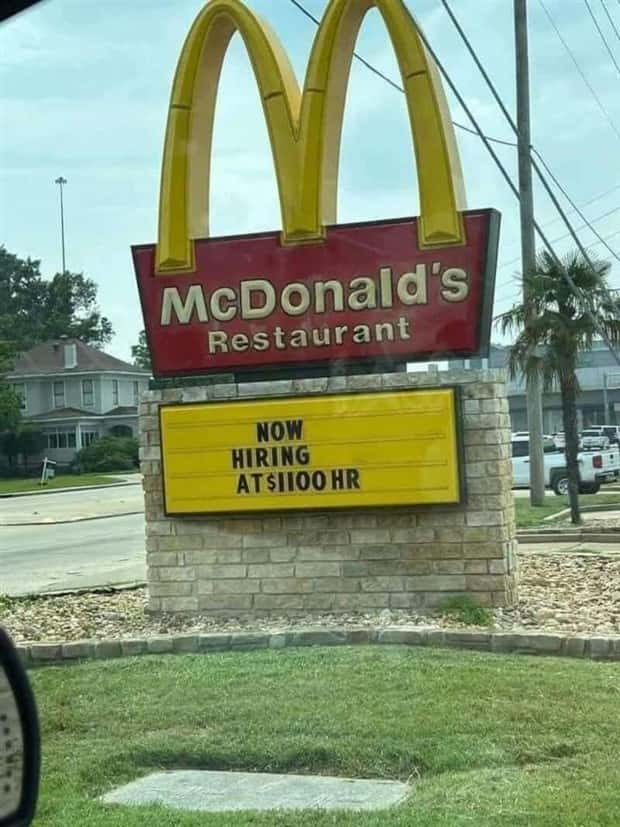 now hiring signs 11 These Fast Food Signs Are Pure Gold (25 photos)