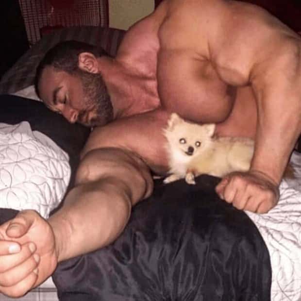 big men and small dogs 4 Big Guys Hanging Out With Small Dogs (30 photos)
