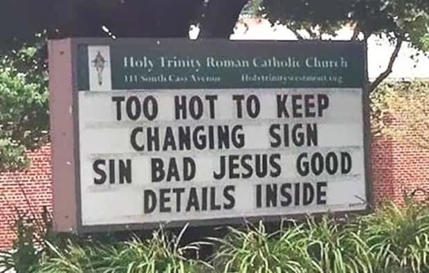 amusing church signs 26 Funny Church Signs That Preach Humor (30 photos)
