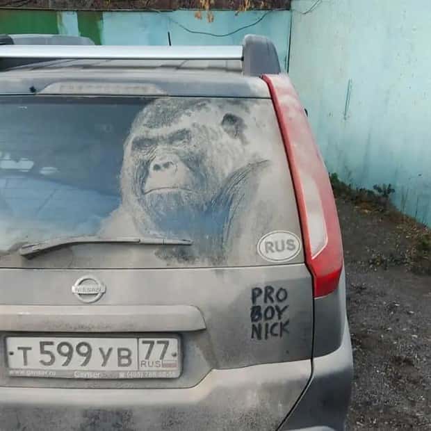 Artistic Sketches Found on Dirty Cars (23 photos)