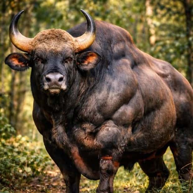 Indian Bison With Massive Build (20 photos)