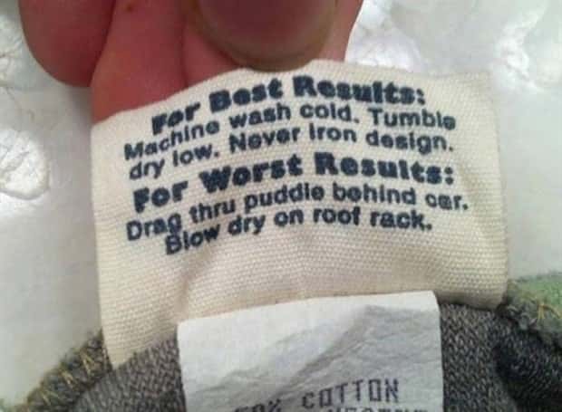 silly clothing tags 18 Funny Secrets Printed on Clothing Tags (20 photos)